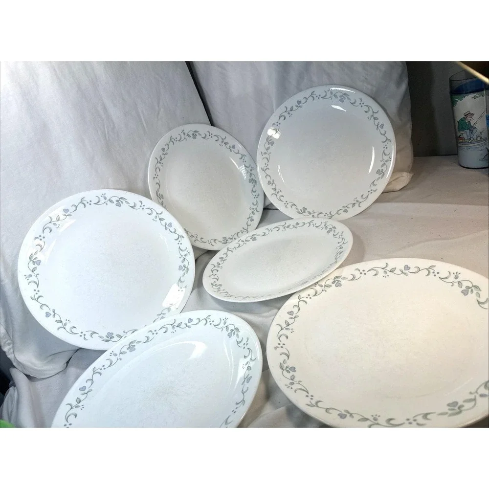 Vintage Set of 6 Corning Ware Corelle Country Cottage Dinner Plates 10.25'' EVC